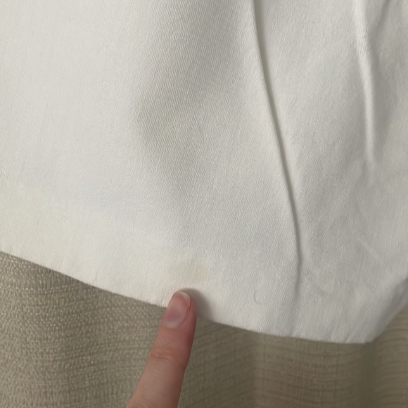 AS-IS White Cotton High Waisted Back Zip Shorts Pin Up Style - 1940/50s Style - Picture 16 of 16